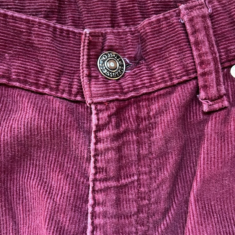 HP 🎉 Vintage Levi’s berry high waist cords size 7 approx - Picture 4 of 12